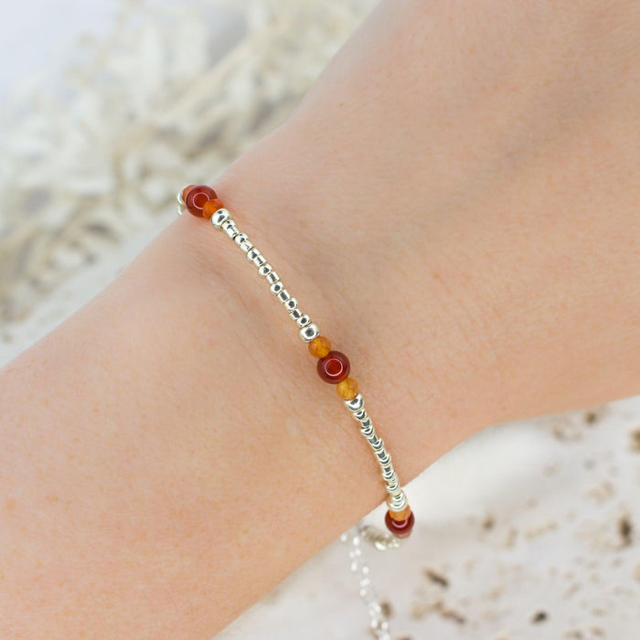 Carnelian Ancient Tides Bracelet - Carnelian Ancient Tides Bracelet - 14k Gold Fill - Luna Tide Handmade Crystal Jewellery