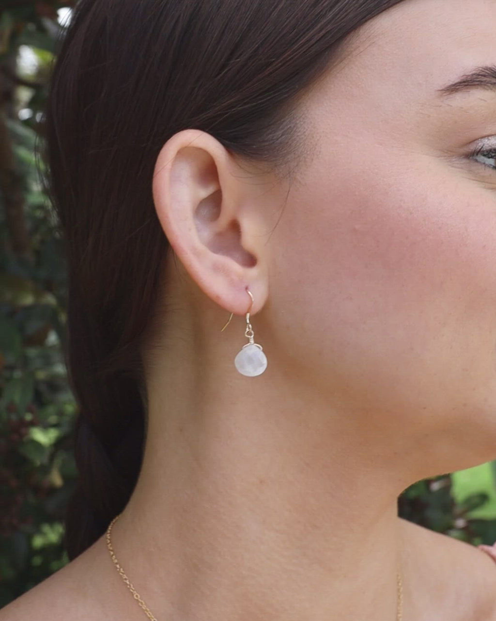 Rainbow Moonstone Gemstone Teardrop Dangle Earrings