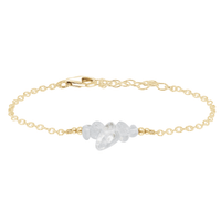 Chip Bead Bar Bracelet - Crystal Quartz - 14K Gold Fill - Luna Tide Handmade Jewellery