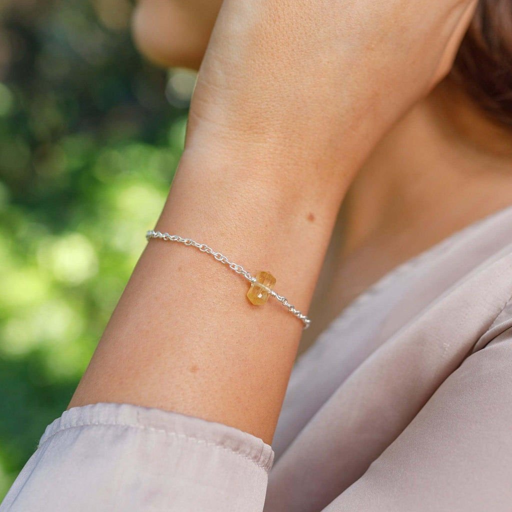 Citrine Double Terminated Mini Crystal Point Bracelet - Citrine Double Terminated Mini Crystal Point Bracelet - 14k Gold Fill - Luna Tide Handmade Crystal Jewellery