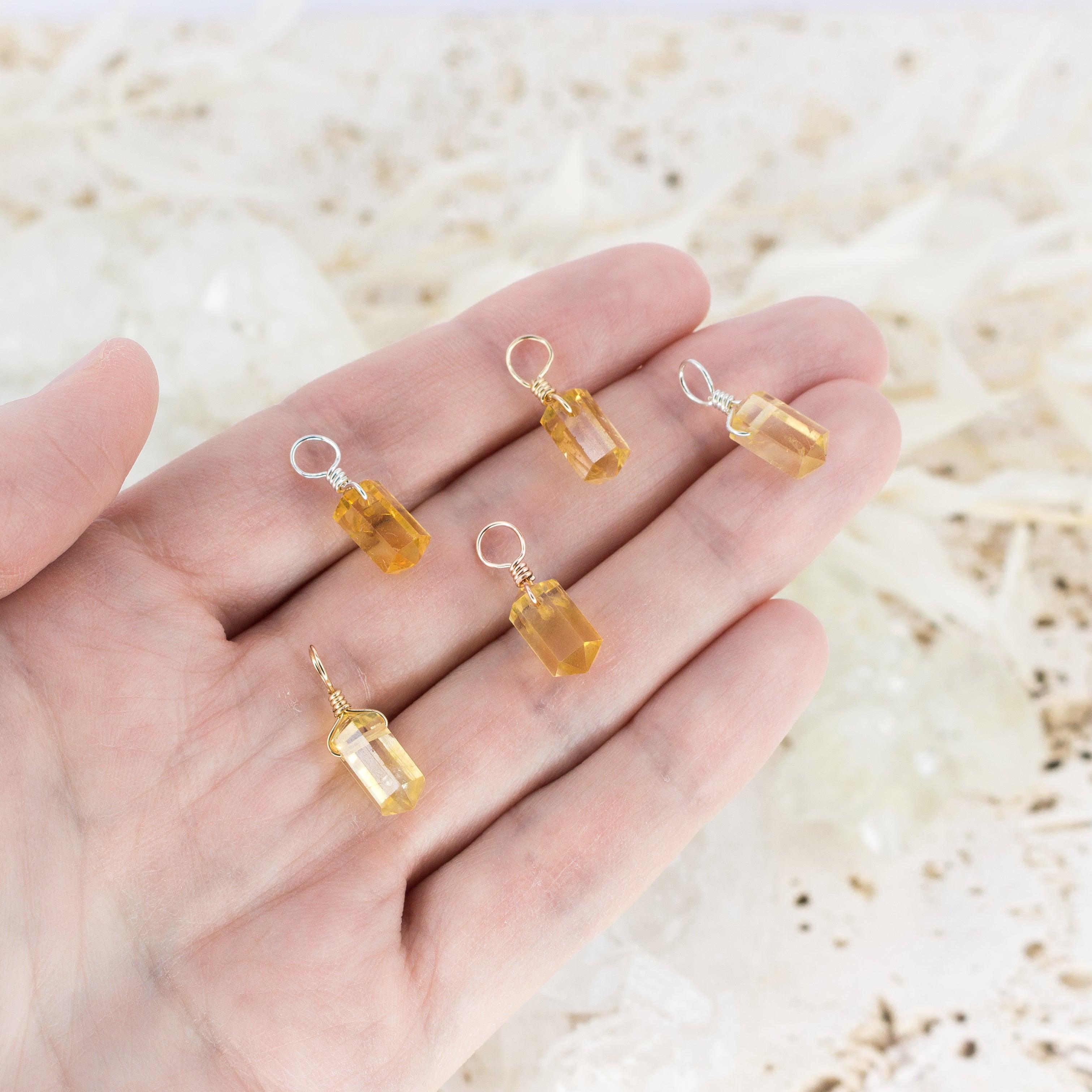 Citrine Mini Double Terminated Crystal Point Pendant - Citrine Mini Double Terminated Crystal Point Pendant - 14k Gold Fill - Luna Tide Handmade Crystal Jewellery