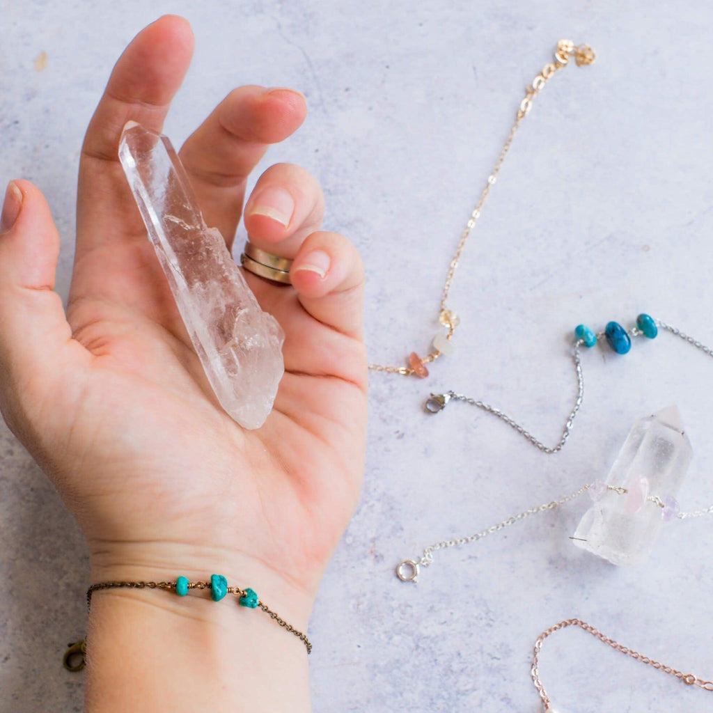 Beaded Chain Bracelet - Bronze - Stainless Steel - Sterling Silver - 14K Gold Fill - 14K Rose Gold Fill - Luna Tide Handmade Jewellery