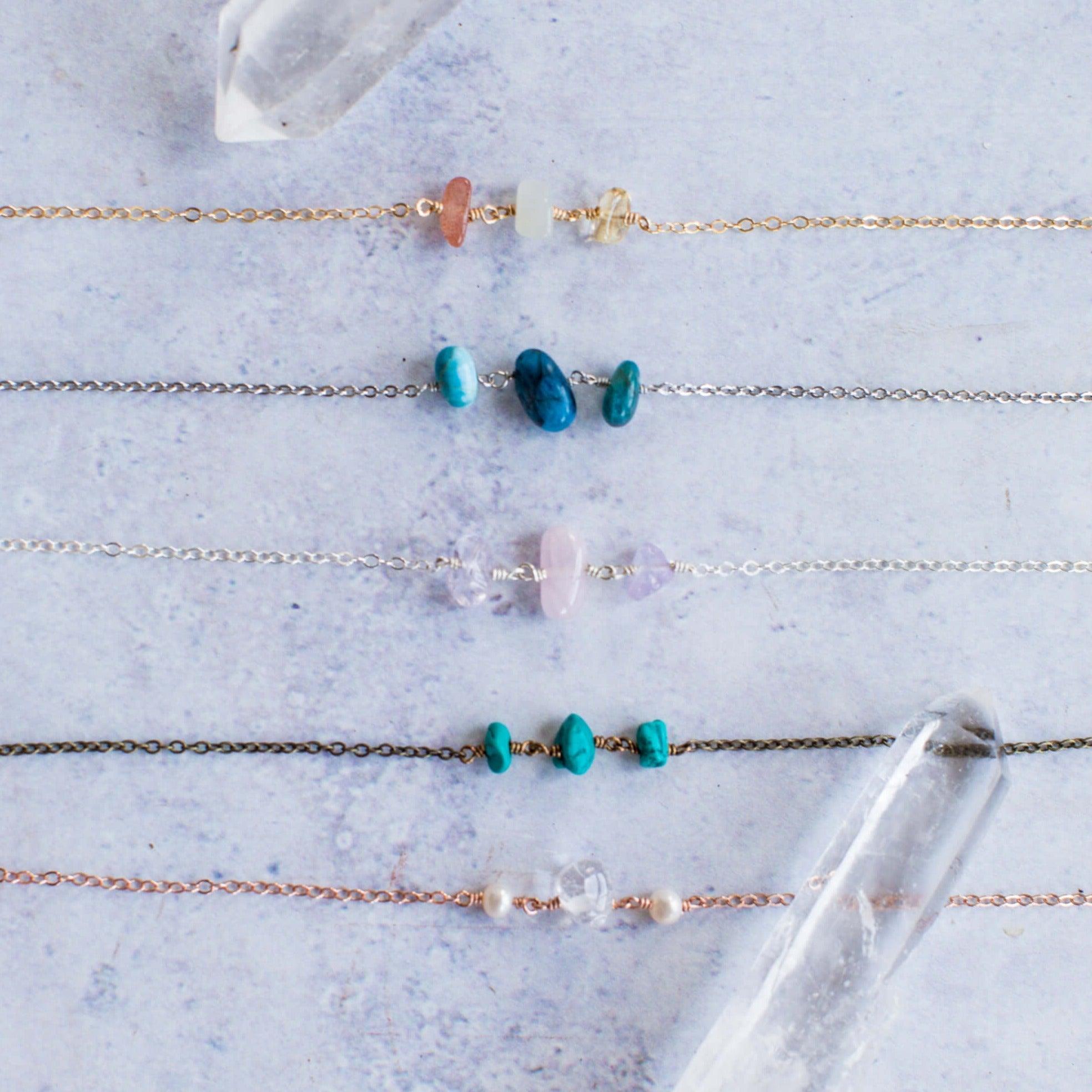 Beaded Chain Bracelet - Bronze - Stainless Steel - Sterling Silver - 14K Gold Fill - 14K Rose Gold Fill - Luna Tide Handmade Jewellery