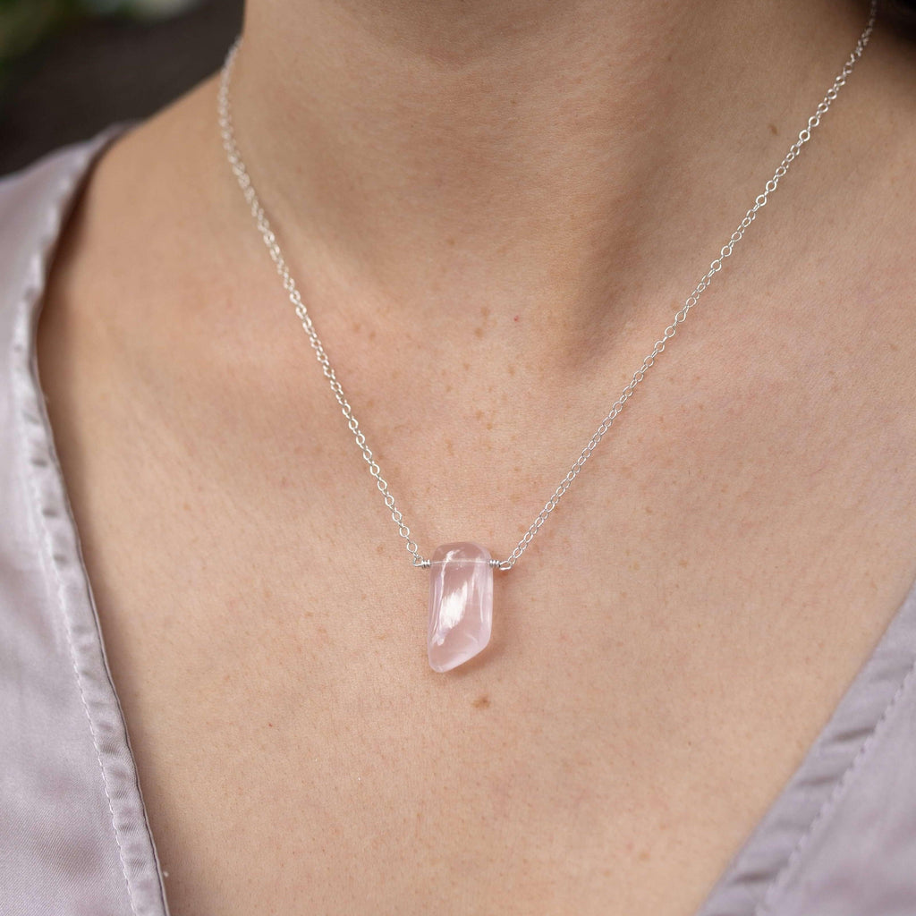 Small Smooth Slab Point Necklace - Sterling Silver - Luna Tide Handmade Jewellery