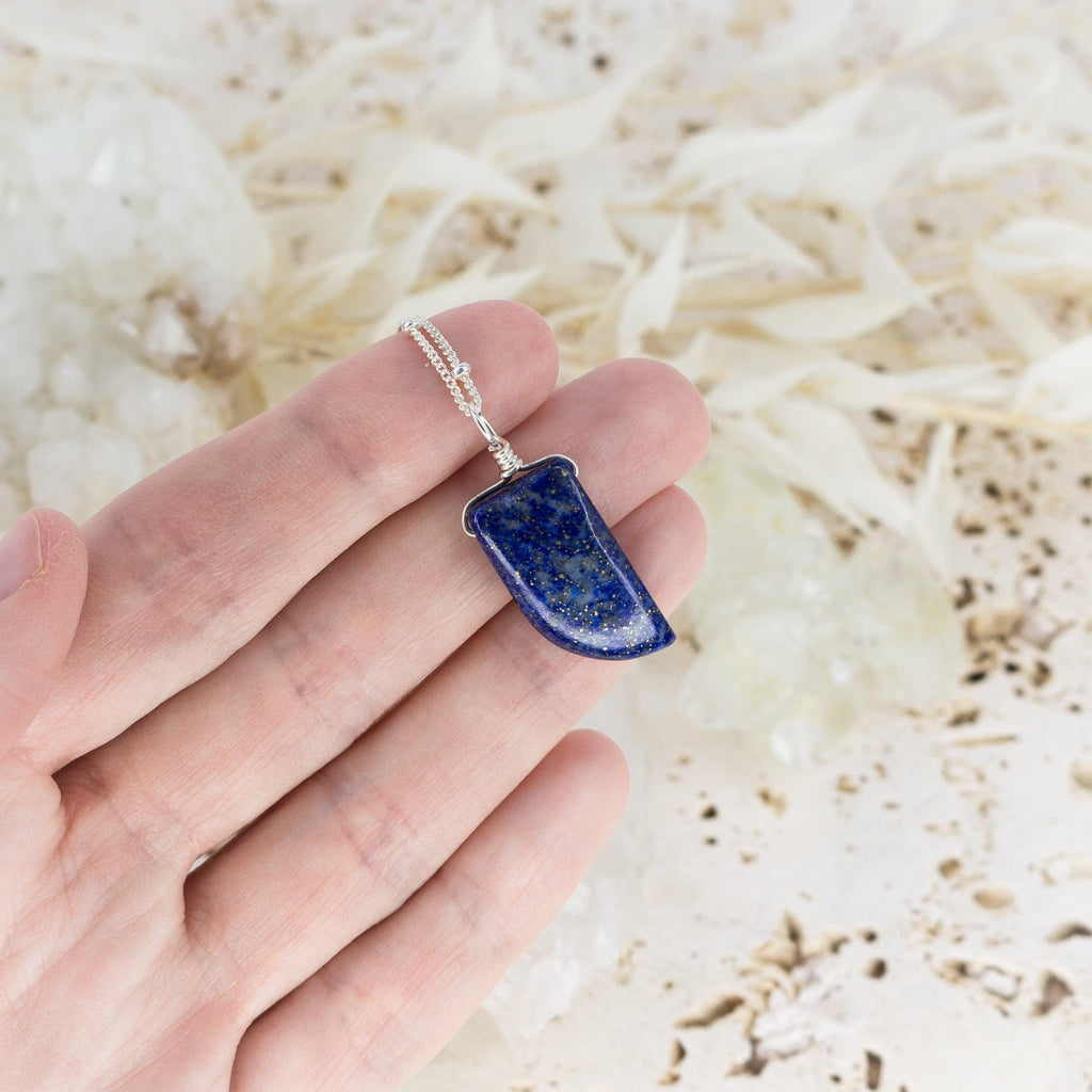 Custom Small Smooth Gentle Point Crystal Pendant Necklace - Custom Small Smooth Gentle Point Crystal Pendant Necklace - 14k Gold Fill / 35cm (14") - Choker / Cable - Luna Tide Handmade Crystal Jewellery