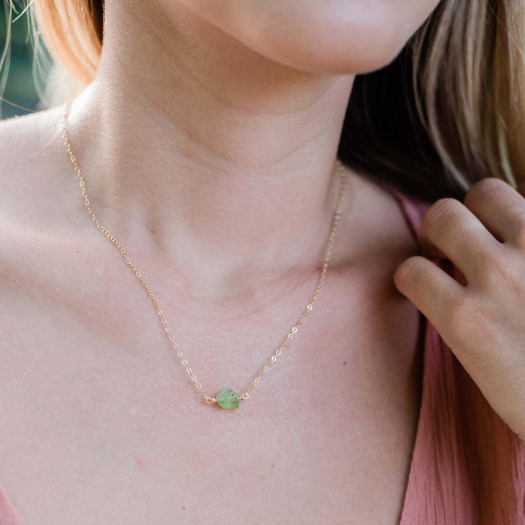 Raw Nugget Necklace - 14K Gold Fill - Luna Tide Handmade Jewellery