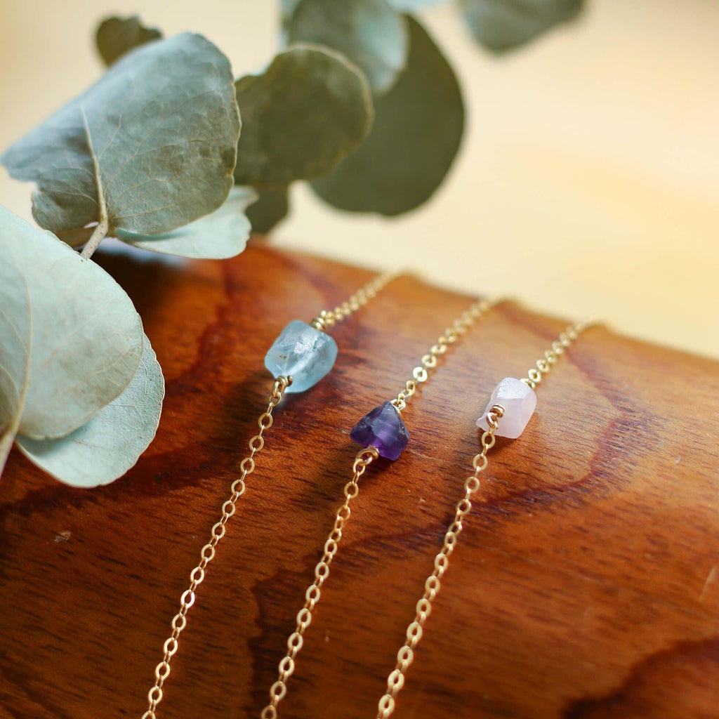 Raw Nugget Necklace - 14K Gold Fill - Luna Tide Handmade Jewellery