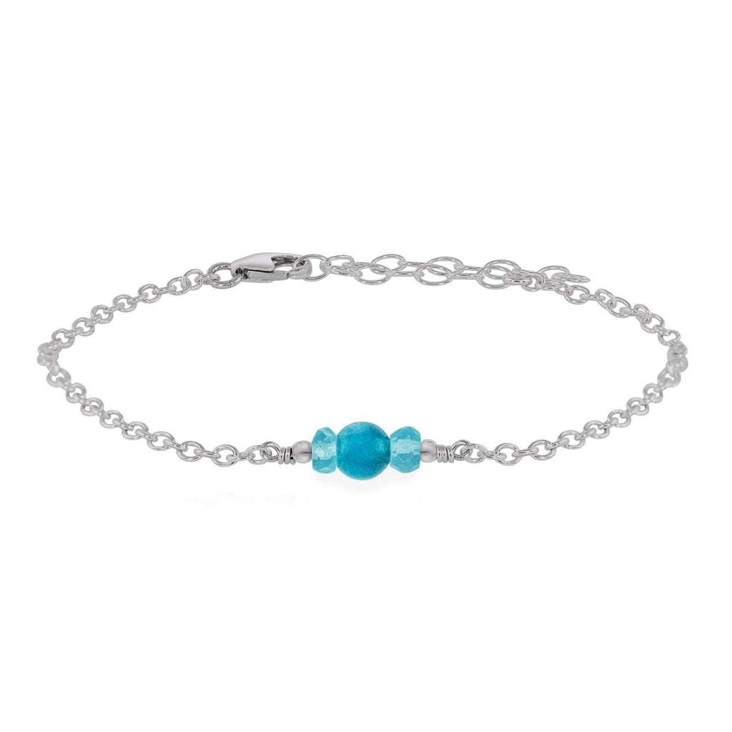 Dainty Apatite Gemstone Bracelet - Dainty Apatite Gemstone Bracelet - Stainless Steel - Luna Tide Handmade Crystal Jewellery
