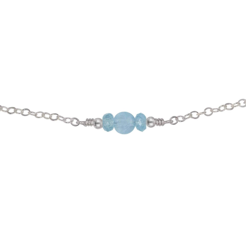 Dainty Choker - Aquamarine - Stainless Steel - Luna Tide Handmade Jewellery