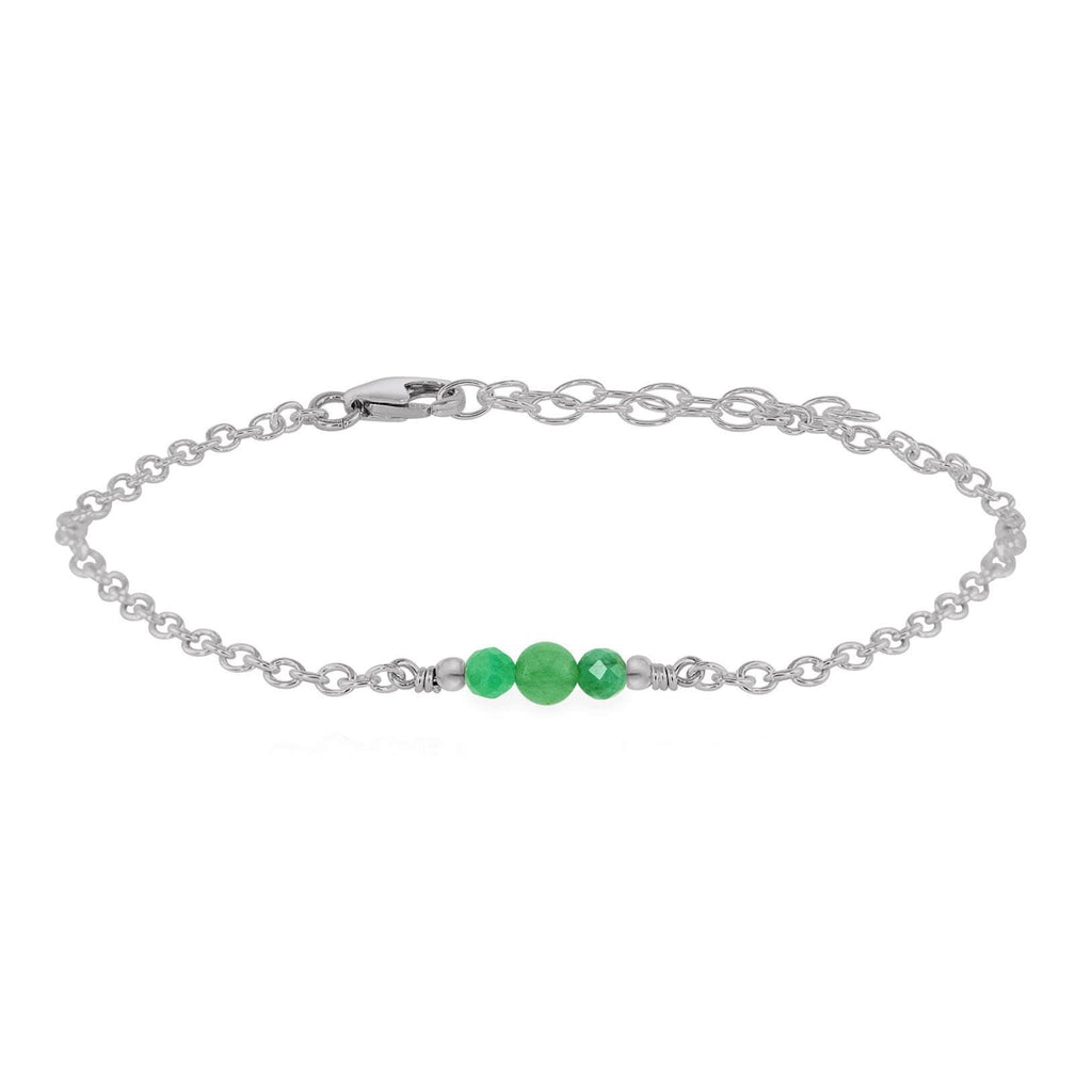 Dainty Aventurine Gemstone Bracelet - Dainty Aventurine Gemstone Bracelet - Stainless Steel - Luna Tide Handmade Crystal Jewellery