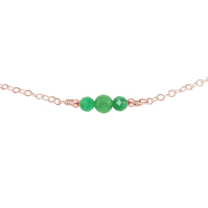 Dainty Aventurine Gemstone Choker Necklace - Dainty Aventurine Gemstone Choker Necklace - 14k Rose Gold Fill - Luna Tide Handmade Crystal Jewellery