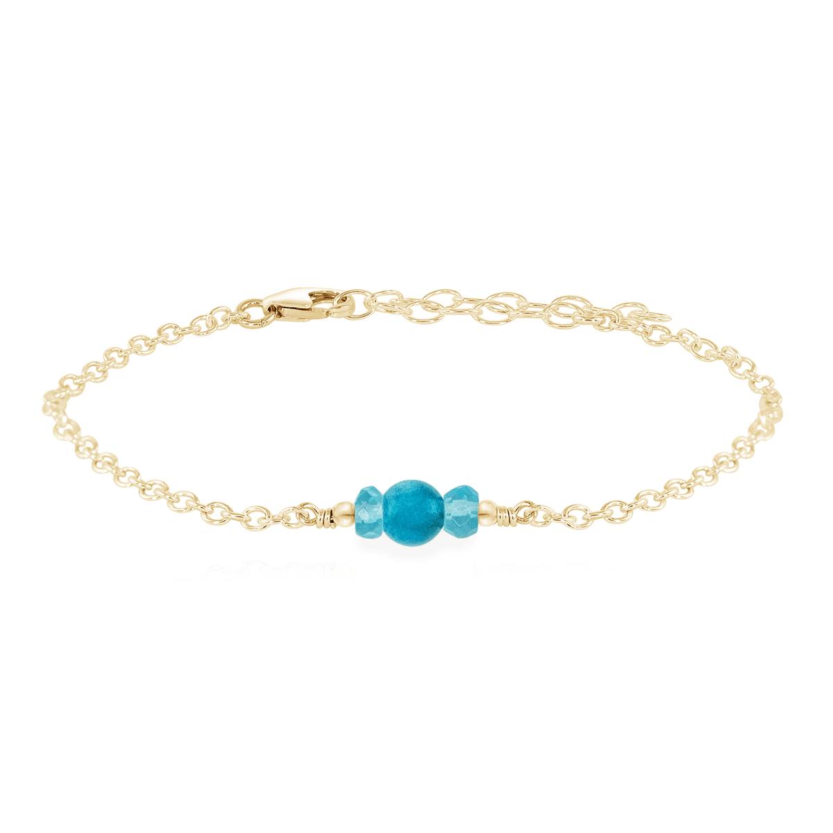 Dainty Bracelet - Apatite - 14K Gold Fill - Luna Tide Handmade Jewellery