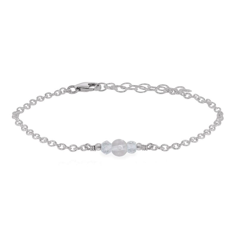 Dainty Bracelet - Crystal Quartz - Stainless Steel - Luna Tide Handmade Jewellery