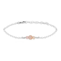 Dainty Bracelet - Pink Peruvian Opal - Sterling Silver - Luna Tide Handmade Jewellery