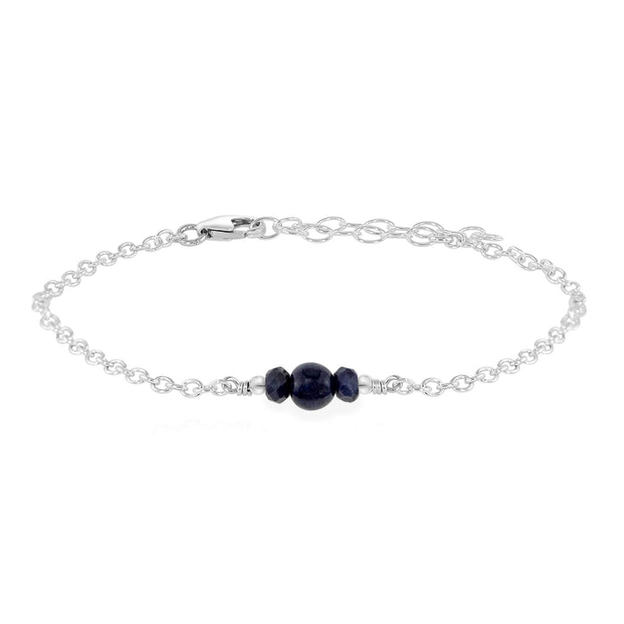 Dainty Bracelet - Sapphire - Sterling Silver - Luna Tide Handmade Jewellery