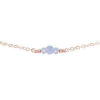 Dainty Choker - Blue Lace Agate - 14K Rose Gold Fill - Luna Tide Handmade Jewellery