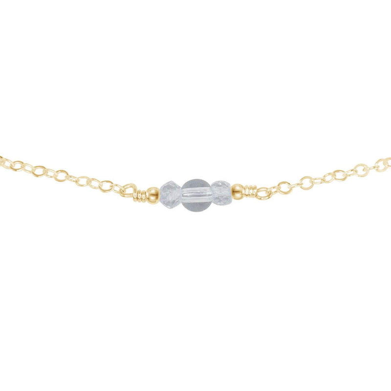 Dainty Choker - Crystal Quartz - 14K Gold Fill - Luna Tide Handmade Jewellery