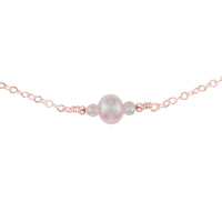 Dainty Choker - Freshwater Pearl - 14K Rose Gold Fill - Luna Tide Handmade Jewellery