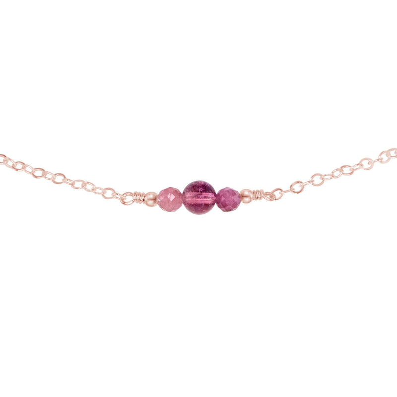Dainty Choker - Pink Tourmaline - 14K Rose Gold Fill - Luna Tide Handmade Jewellery