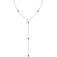 Dainty Y Necklace - Iolite - Stainless Steel - Luna Tide Handmade Jewellery