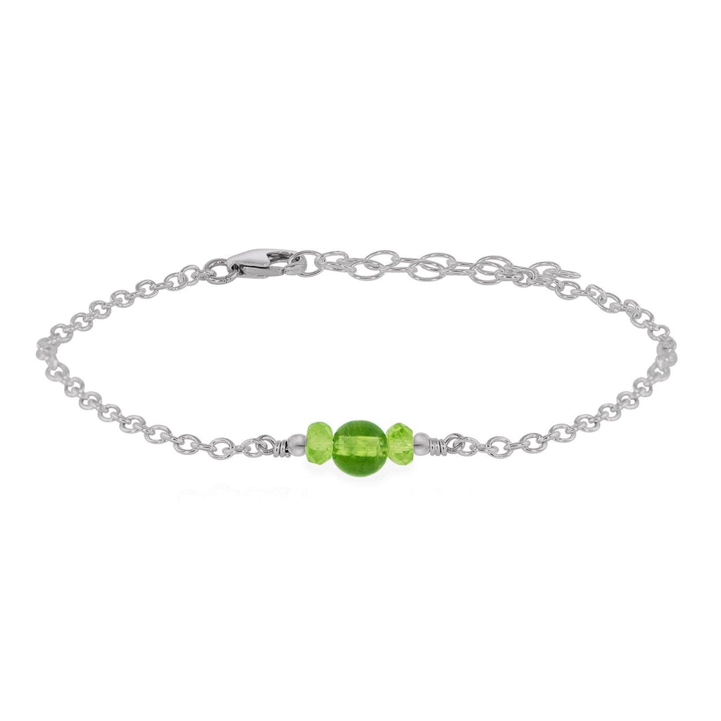 Dainty Peridot Gemstone Bracelet - Dainty Peridot Gemstone Bracelet - Stainless Steel - Luna Tide Handmade Crystal Jewellery
