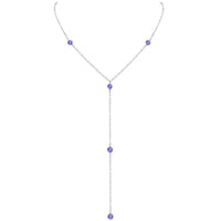 Dainty Y Necklace - Tanzanite - Sterling Silver - Luna Tide Handmade Jewellery