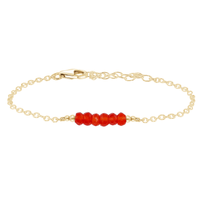 Faceted Bead Bar Bracelet - Carnelian - 14K Gold Fill - Luna Tide Handmade Jewellery