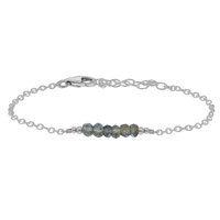 Faceted Bead Bar Bracelet - Labradorite - Stainless Steel - Luna Tide Handmade Jewellery