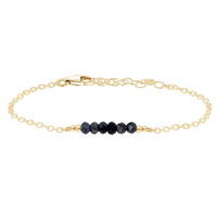 Faceted Bead Bar Bracelet - Sapphire - 14K Gold Fill - Luna Tide Handmade Jewellery