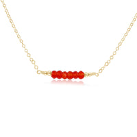Faceted Bead Bar Necklace - Carnelian - 14K Gold Fill - Luna Tide Handmade Jewellery