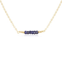 Faceted Bead Bar Necklace - Iolite - 14K Gold Fill - Luna Tide Handmade Jewellery