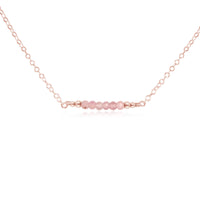 Faceted Bead Bar Necklace - Rose Quartz - 14K Rose Gold Fill - Luna Tide Handmade Jewellery