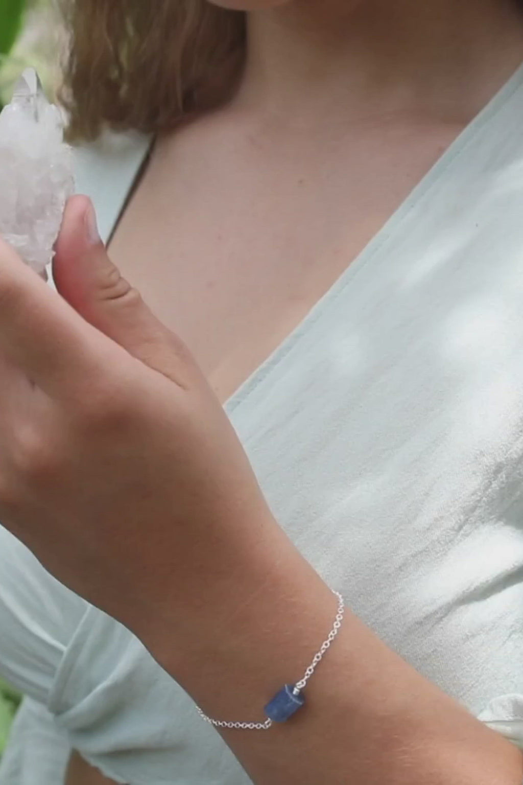 Raw Kyanite Crystal Nugget Bracelet