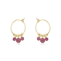 Hoop Earrings - Pink Tourmaline - 14K Gold Fill - Luna Tide Handmade Jewellery