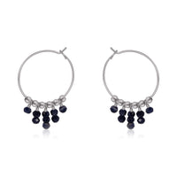Hoop Earrings - Sapphire - Stainless Steel - Luna Tide Handmade Jewellery
