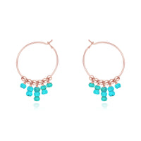 Hoop Earrings - Turquoise - 14K Rose Gold Fill - Luna Tide Handmade Jewellery