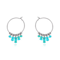 Hoop Earrings - Turquoise - Stainless Steel - Luna Tide Handmade Jewellery