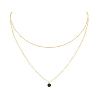 Layered Choker - Black Tourmaline - 14K Gold Fill - Luna Tide Handmade Jewellery