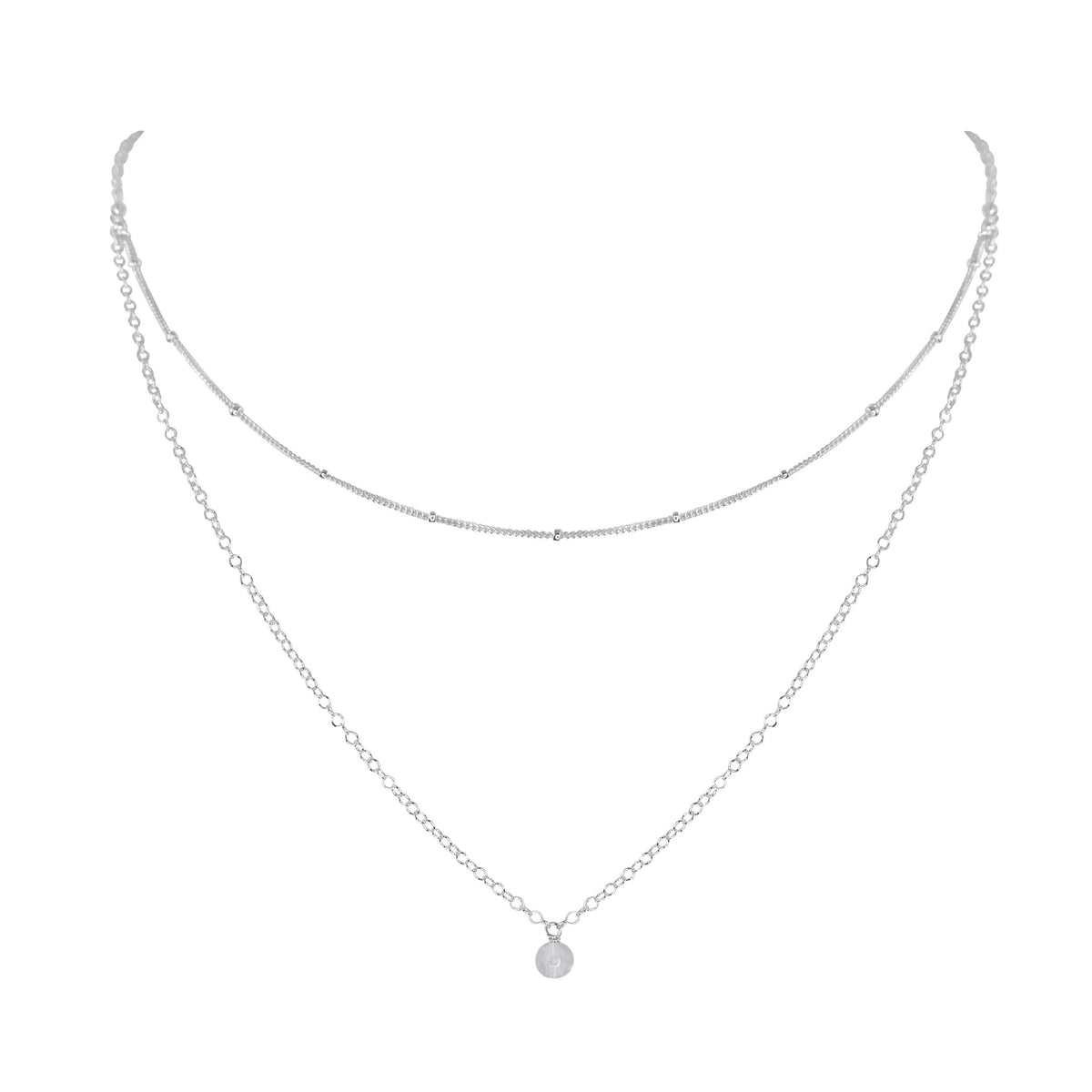 Layered Choker - Crystal Quartz - Sterling Silver - Luna Tide Handmade Jewellery