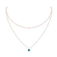 Layered Choker - Emerald - 14K Rose Gold Fill - Luna Tide Handmade Jewellery