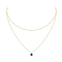 Layered Choker - Lapis Lazuli - 14K Gold Fill - Luna Tide Handmade Jewellery