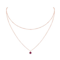 Layered Choker - Ruby - 14K Rose Gold Fill - Luna Tide Handmade Jewellery