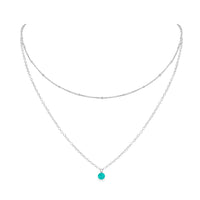 Layered Choker - Turquoise - Sterling Silver - Luna Tide Handmade Jewellery