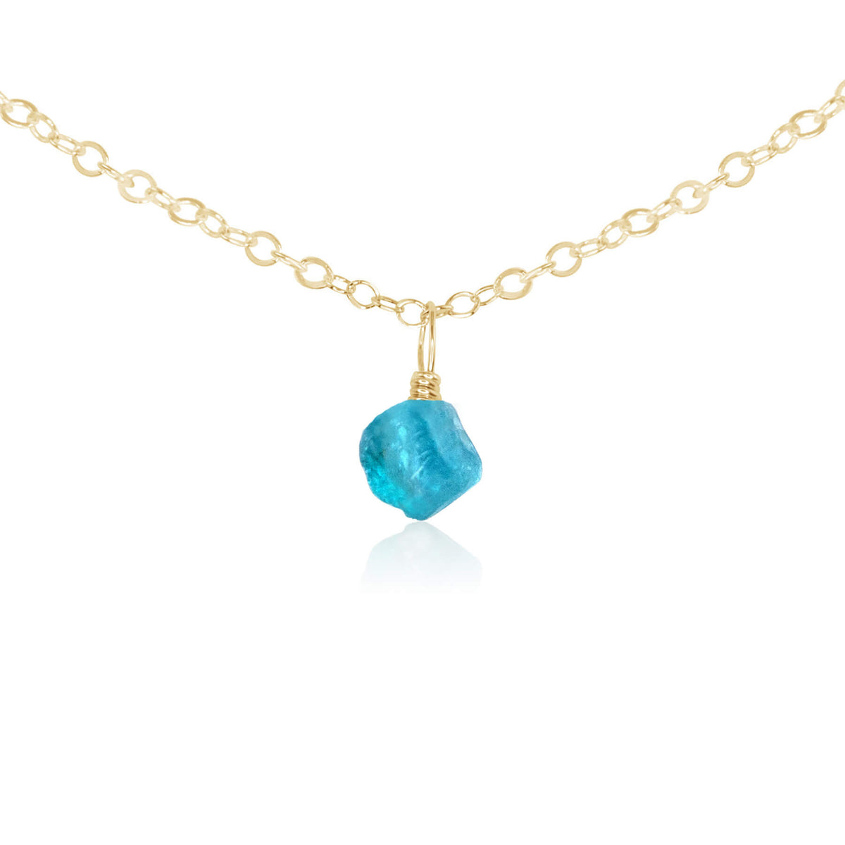 Raw Crystal Pendant Choker - Apatite - 14K Gold Fill - Luna Tide Handmade Jewellery