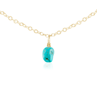 Raw Crystal Pendant Choker - Turquoise - 14K Gold Fill - Luna Tide Handmade Jewellery