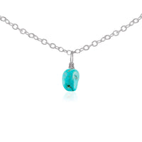 Raw Crystal Pendant Choker - Turquoise - Stainless Steel - Luna Tide Handmade Jewellery