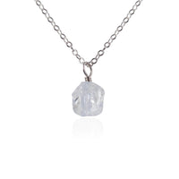 Raw Crystal Pendant Necklace - Crystal Quartz - Stainless Steel - Luna Tide Handmade Jewellery