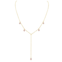 Boho Y Necklace - Rainbow Moonstone - 14K Gold Fill - Luna Tide Handmade Jewellery