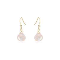 Teardrop Earrings - Rainbow Moonstone - 14K Gold Fill - Luna Tide Handmade Jewellery