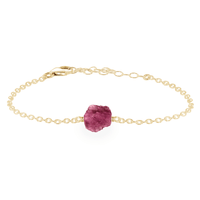 Raw Bracelet - Pink Tourmaline - 14K Gold Fill - Luna Tide Handmade Jewellery
